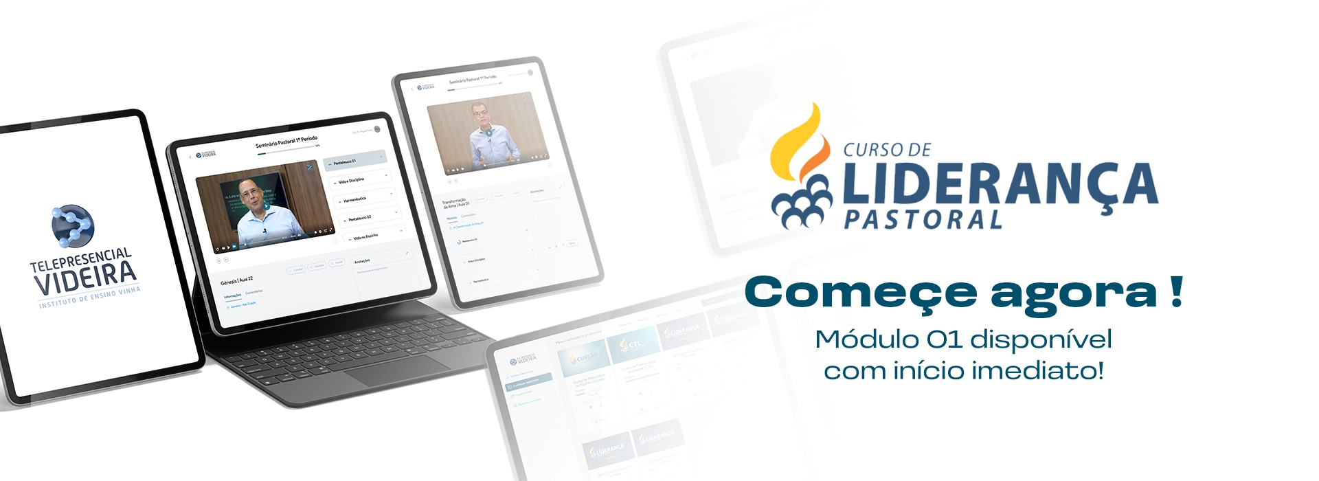 Curso de Liderança Pastoral: comece agora! Módulo 01 disponível com início imediato.